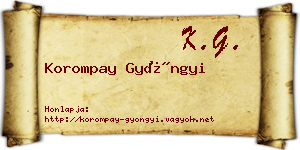 Korompay Gyöngyi névjegykártya
