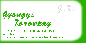 gyongyi korompay business card