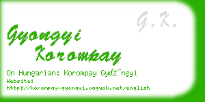 gyongyi korompay business card